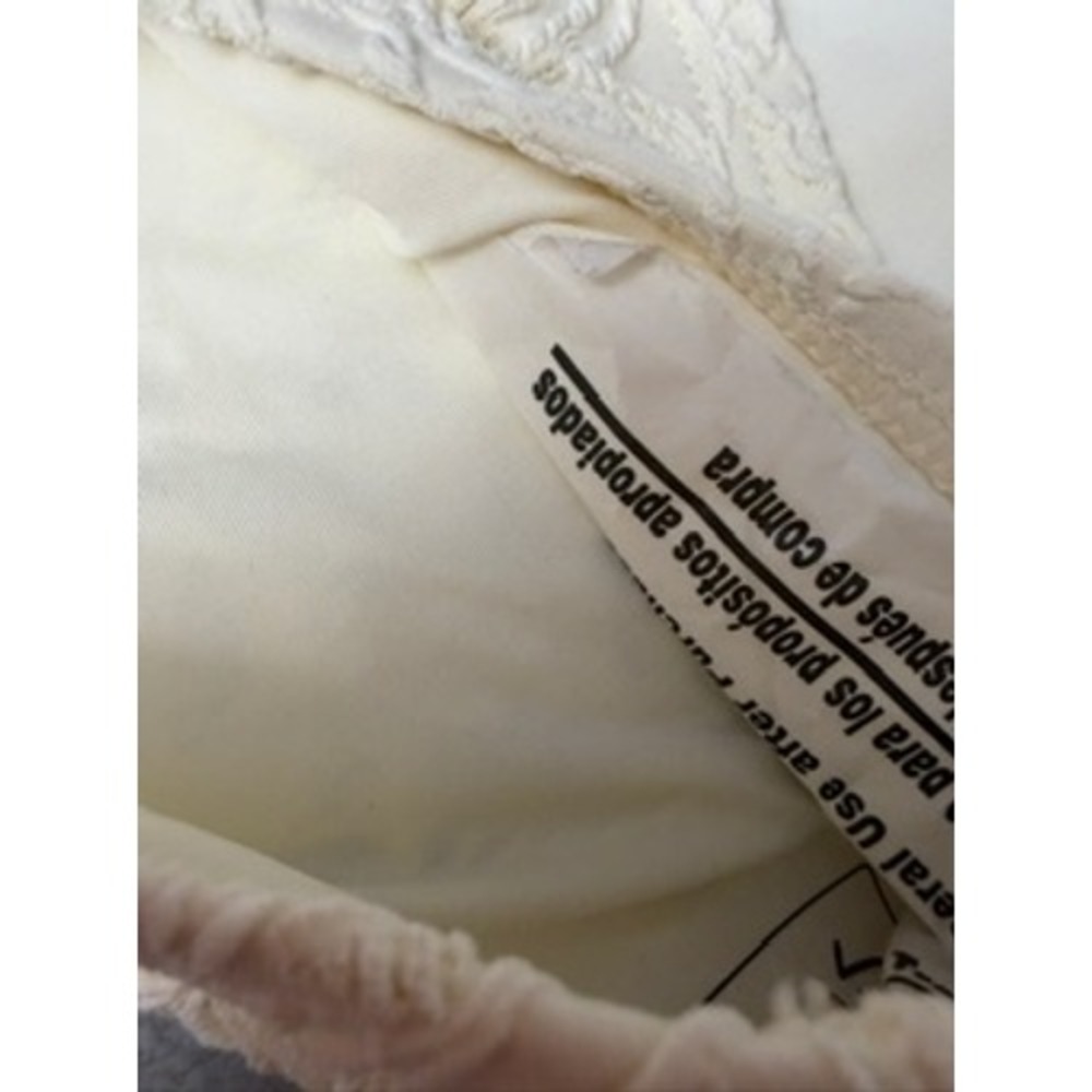 NWT CECE One Piece Swimsuit Womens Cream Lace Ruffle Deep V-Neck Sz10 $88 - Picture 5 of 14